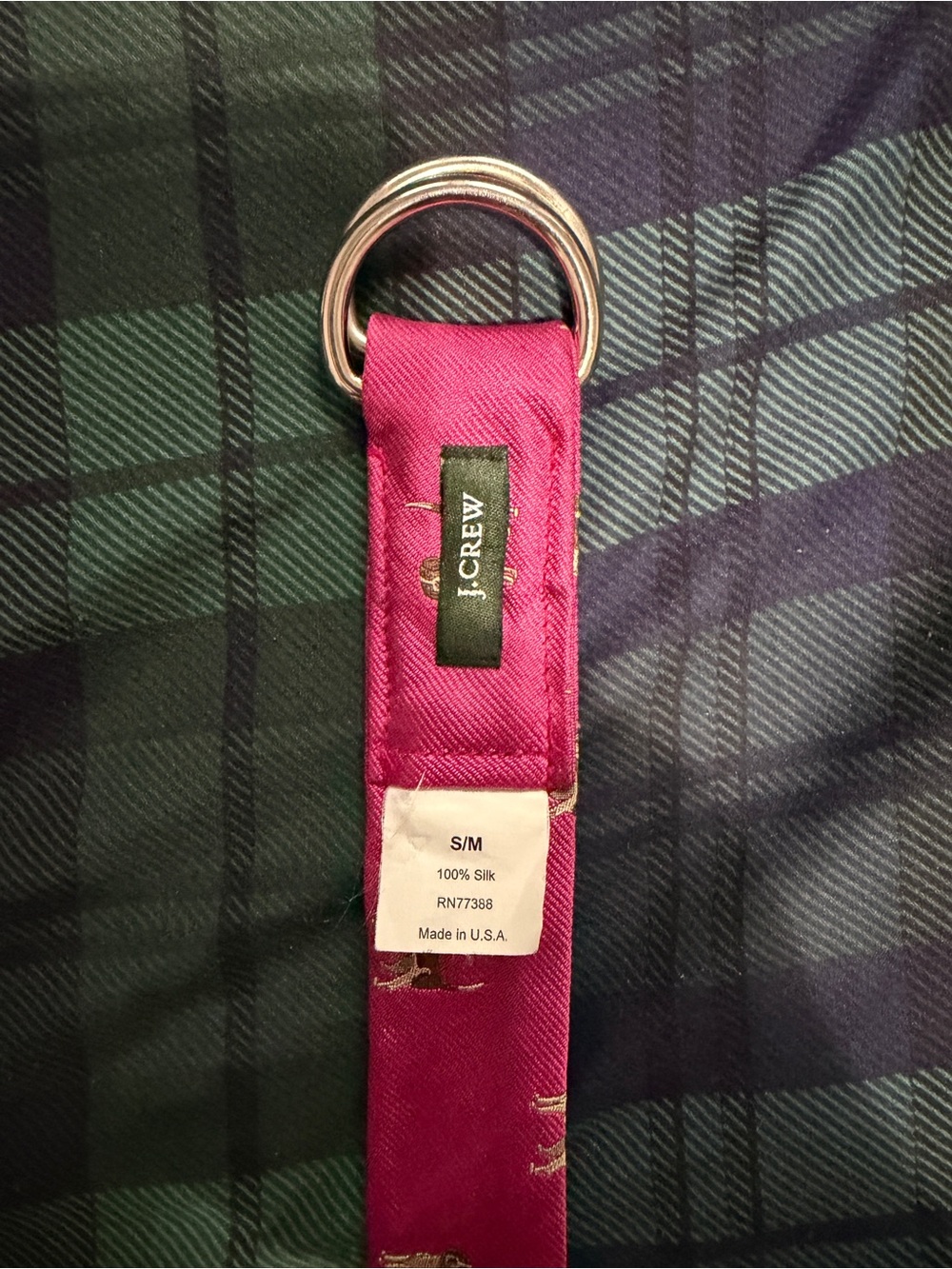 J. Crew Pink D-Ring Belt with Gold Dog Embroidery - Picture 4 of 4